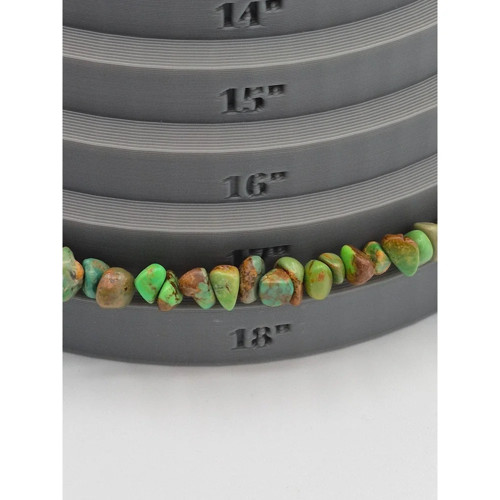 Turquoise Chip Necklace Green Sterling Silver 925 Adjustable Boho Southwestern
